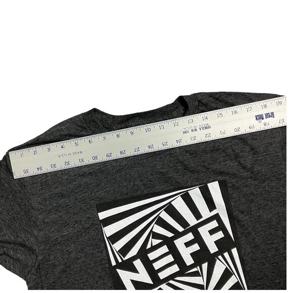NEFF T-Shirt Men’s L Grey Logo Spellout Cotton Short Sleeve Trippy Charcoal - Picture 5 of 7